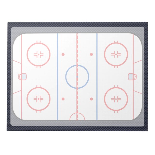 Bloc-note Compagnon de match de hockey Style fibre de carbon (Devant)