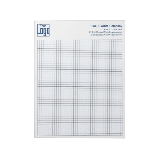 Bloc-note Company Logo Blue Grid Graph Calcpad (Tourné)
