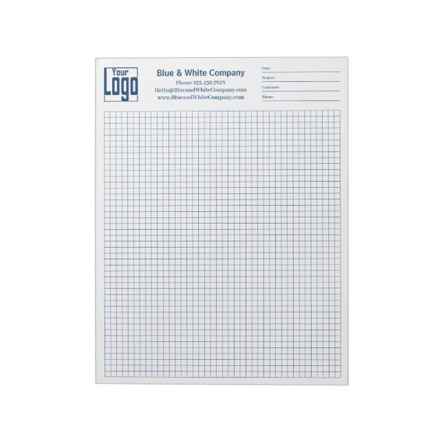 Bloc-note Company Logo Blue Grid Graph Project Identifier (Tourné)