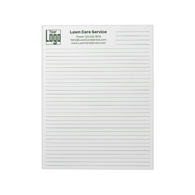 Bloc-note Company Logo Contact Green Line College Rule  (Tourné)