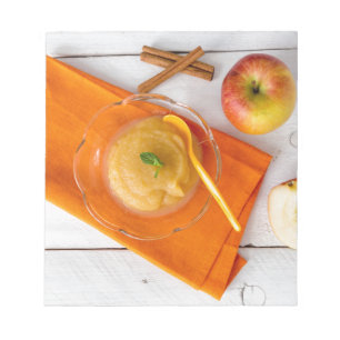 Bloc-note Compote de pommes à la cannelle et cuillère à oran