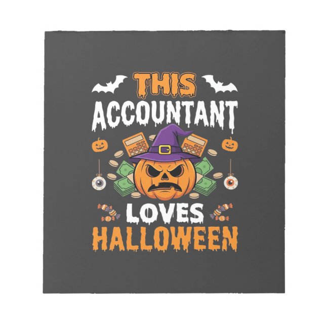 Bloc-note Comptable Aime Halloween Citrouille Comptable Desi (Devant)