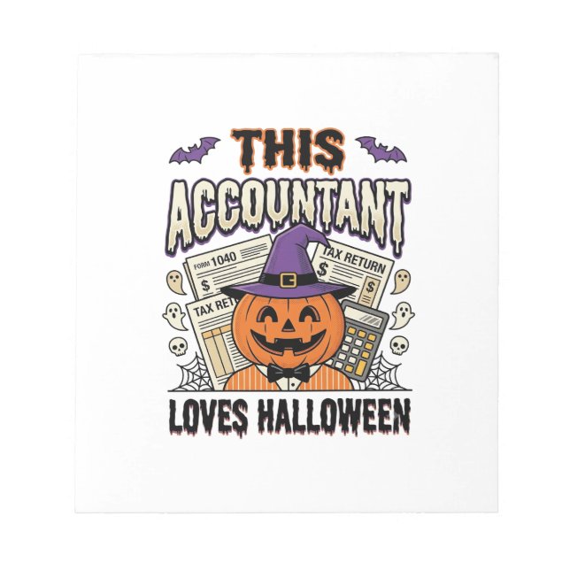 Bloc-note Comptable d'Halloween Drôle Saison fiscale effraya (Devant)