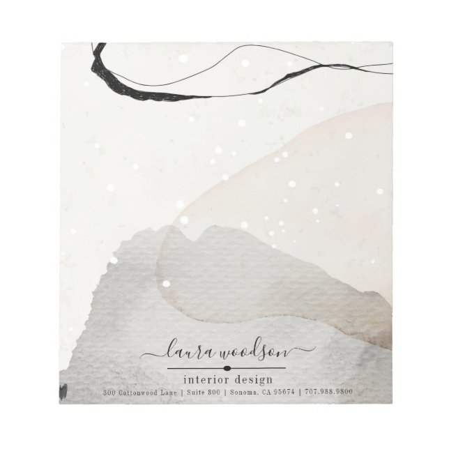 Bloc-note Concepteur d'intérieur de formes d'aquarelle Abstr (Devant)