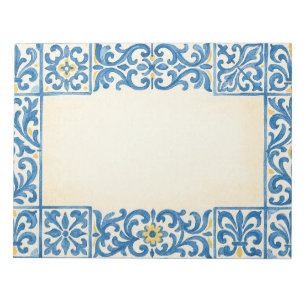 Bloc-note Conception d'aquarelle fixe portugaise Azulejo