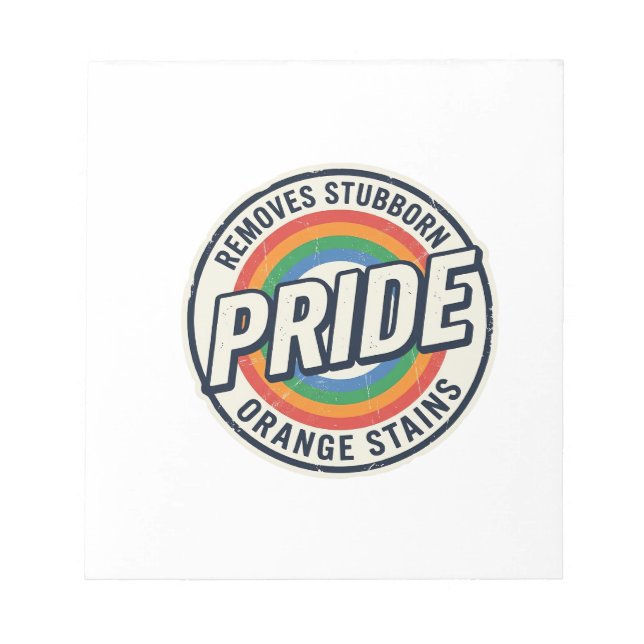 Bloc-note Conception de badge arc-en-ciel de protestation de (Devant)