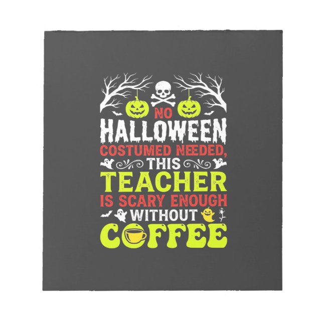 Bloc-note Conception de café assez effrayante pour Halloween (Devant)