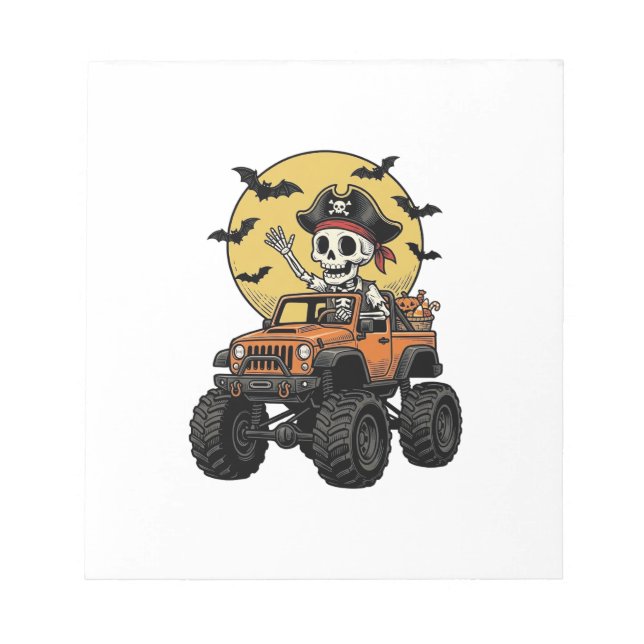 Bloc-note Conception de camion monstre squelette pirate Hall (Devant)