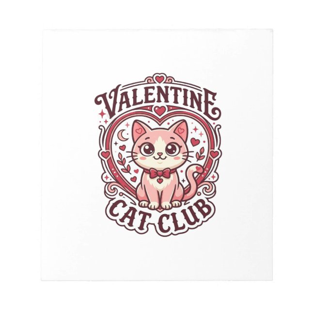 Bloc-note Conception de chat drôle de la Saint-Valentin - Ch (Devant)