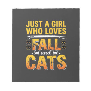 Bloc-note Conception de chats fille d'automne Halloween_1