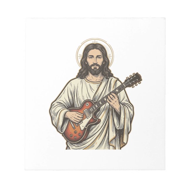 Bloc-note Conception de chemise avec gravure de guitariste s (Devant)