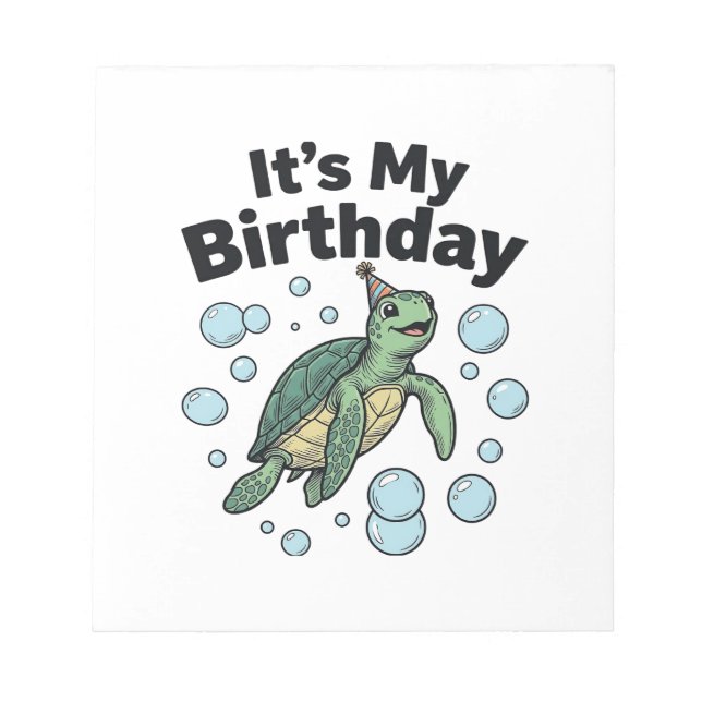 Bloc-note Conception de chemise d'anniversaire de tortue mar (Devant)