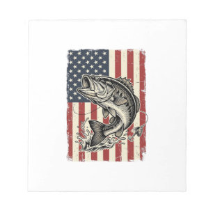 Bloc-note Conception de chemise de drapeau américain de pêch