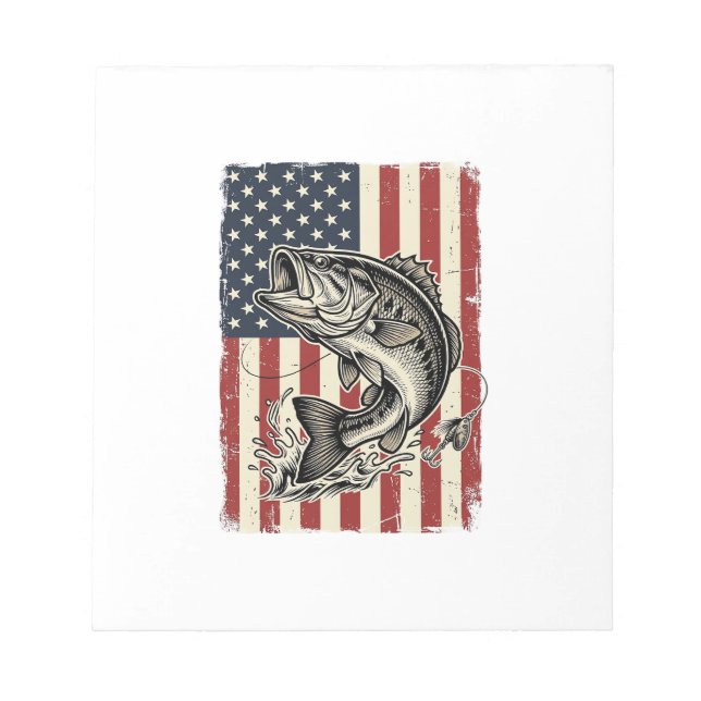 Bloc-note Conception de chemise de drapeau américain de pêch (Devant)