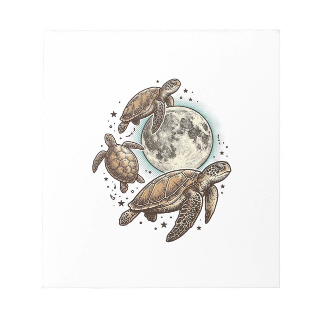 Bloc-note Conception de chemise de gravure de tortue de mer  (Devant)