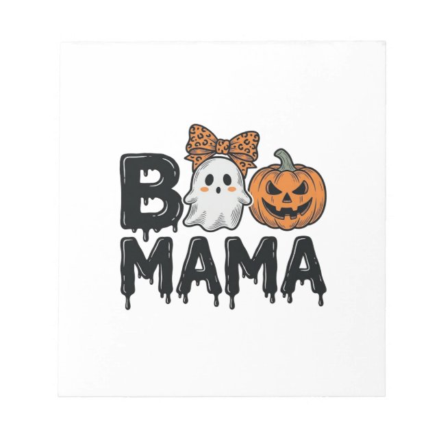 Bloc-note Conception de chemise de maman fantôme Halloween c (Devant)