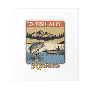 Bloc-note Conception de chemise de pêche vintage O-Fish-Ally