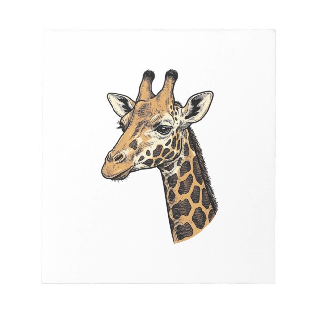 Bloc-note Conception de chemise de portrait de girafe gravur (Devant)