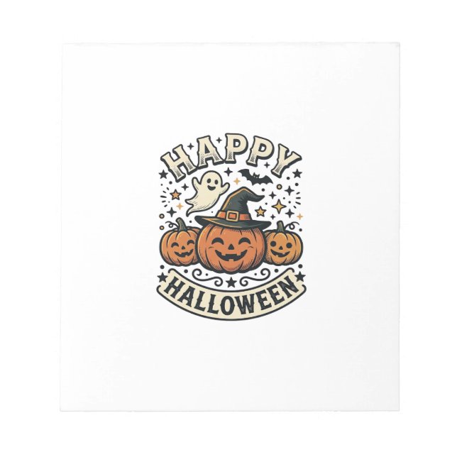 Bloc-note Conception de chemise fantôme citrouille Halloween (Devant)