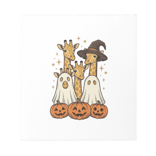 Bloc-note Conception de chemise fantôme de girafe de Hallowe (Devant)