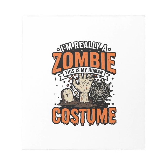 Bloc-note Conception de chemise Halloween Costume Zombie Vin (Devant)