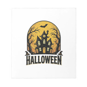 Bloc-note Conception de chemise Halloween Maison Hantée Vint