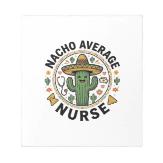 Bloc-note Conception de chemise Nacho Average Nurse Cactus F
