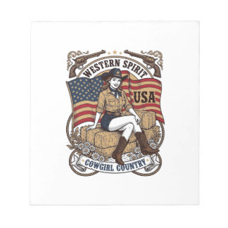 Bloc-note Conception de chemise patriotique de cowgirl weste