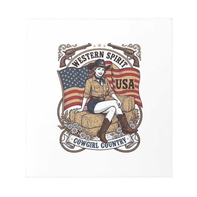 Bloc-note Conception de chemise patriotique de cowgirl weste (Devant)