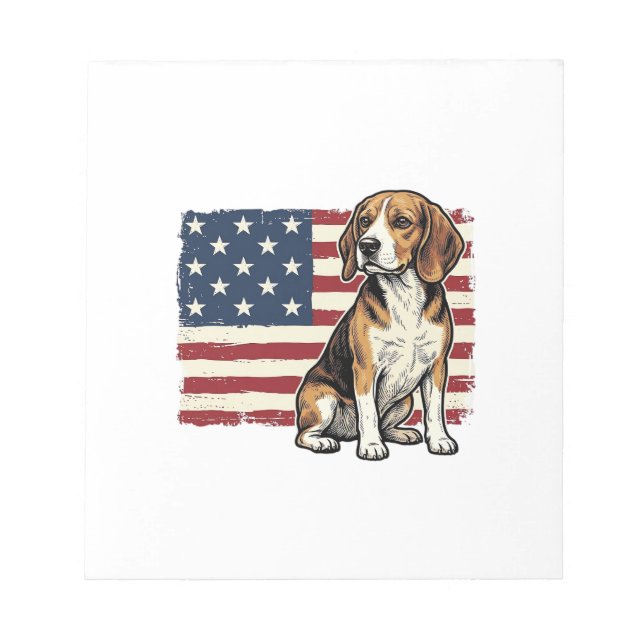 Bloc-note Conception de chemise pour chien de drapeau patrio (Devant)