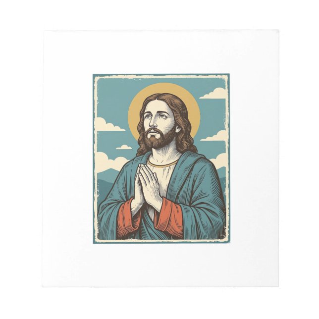 Bloc-note Conception de chemise religieuse Sauveur priant vi (Devant)