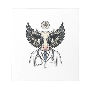 Bloc-note Conception de chemise vectorielle de vache de doct