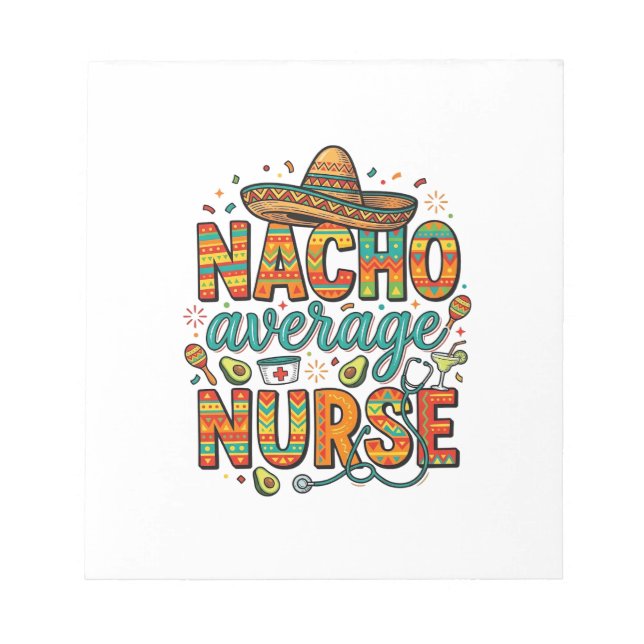 Bloc-note Conception de chemise vectorielle Nacho Average Nu (Devant)