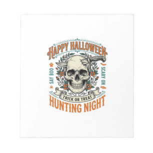Bloc-note Conception de chemise Vintage Halloween Skull Tric