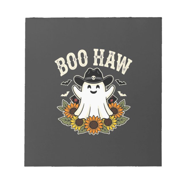 Bloc-note Conception de fantôme Halloween Western Boo Haw (Devant)