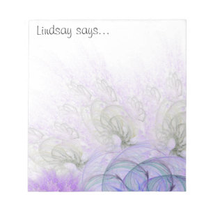 Bloc-note Conception de fleurs Abstraites en dentelle violet