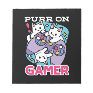Bloc-note Conception de gamer de chat - Purr sur Gamer Joyst