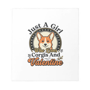 Bloc-note Conception de la Saint-Valentin Corgi pour les ama