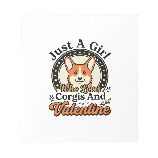 Bloc-note Conception de la Saint-Valentin Corgi pour les ama (Devant)