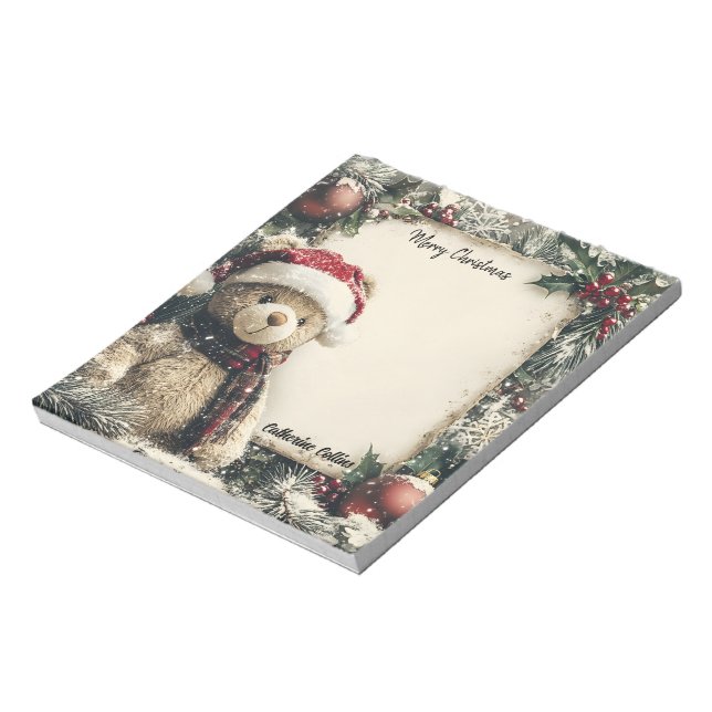 Bloc-note Conception de l'ours en peluche de Noël mignonne - (Tourné)