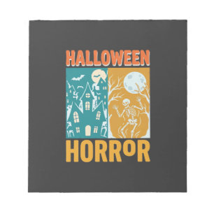 Bloc-note Conception de maison hantée Halloween Moon Skeleto