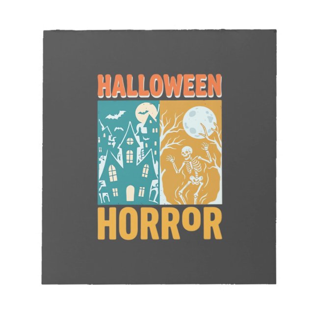 Bloc-note Conception de maison hantée Halloween Moon Skeleto (Devant)