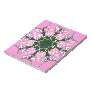Bloc-note Conception de mode florale mignonne noire et rose