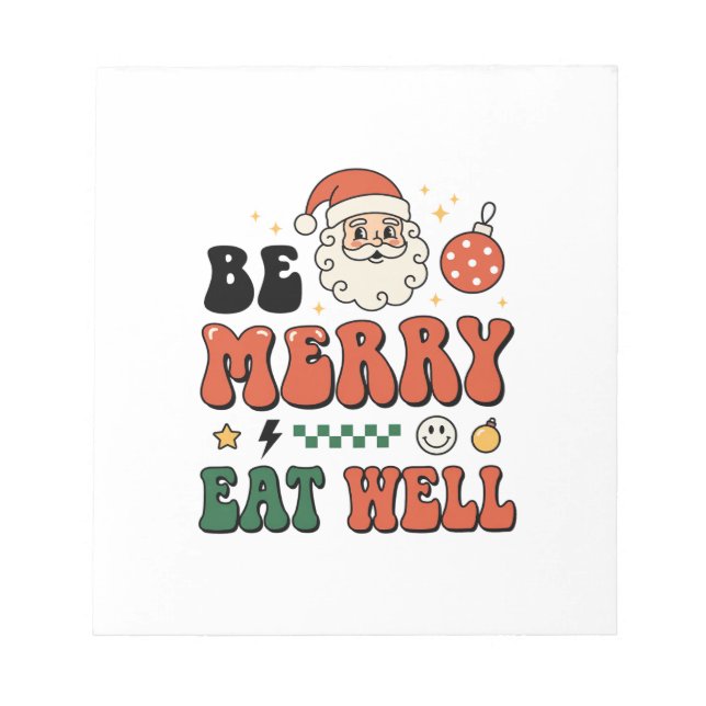 Bloc-note Conception de Noël soyez joyeux mangez bien Santa (Devant)