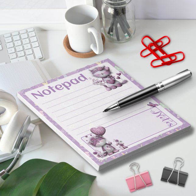 Bloc-note Conception de notes de chats violets fantaisistes (Créateur téléchargé)