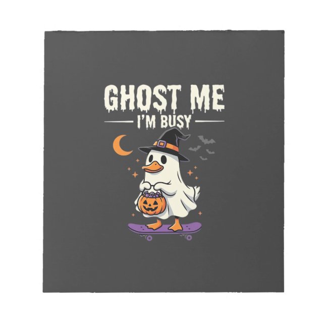 Bloc-note Conception de skateboard Canard Fantôme Halloween_ (Devant)