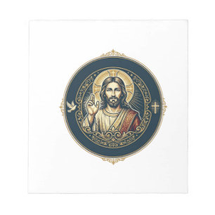 Bloc-note Conception de T-Shirt artistique numérique Jésus i