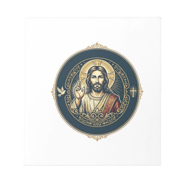 Bloc-note Conception de T-Shirt artistique numérique Jésus i (Devant)