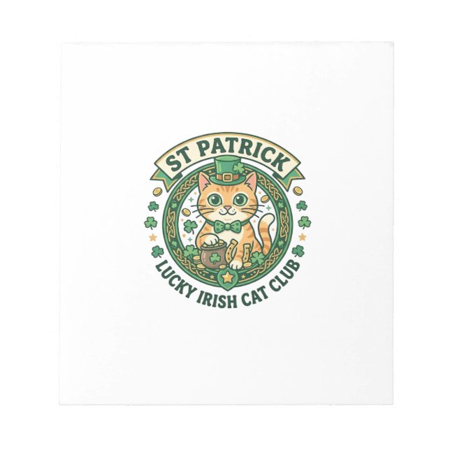 Bloc-note Conception de T-shirt de chat irlandais chanceux d (Devant)