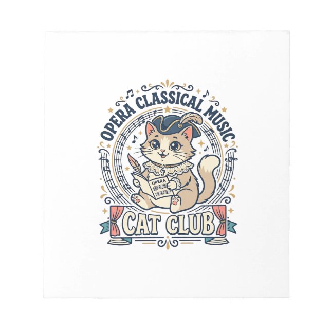 Bloc-note Conception de T-shirt de chat mignon de musique cl (Devant)